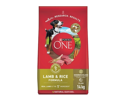 Purina ONE Formule Agneau et Riz, Nourriture Sèche pour Chiens 14 kg - 14.0 KG