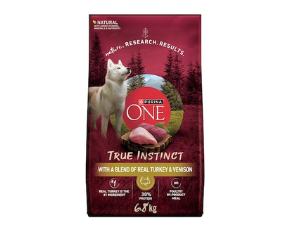 Purina ONE Véritable Instinct Dinde et Venaison, Nourriture Sèche pour Chiens 6,8 kg - 6.8 KG