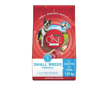 Purina ONE +Plus Small Breed Formula Beef, Dry Dog Food - 1.81 KG