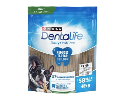 Purina DentaLife Chiens Mini Races, Gâteries pour la Dentition des Chiens - 485.0 G
