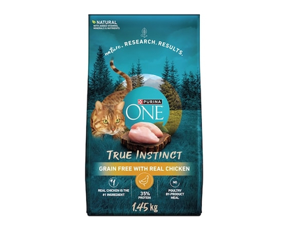 Purina ONE Véritable Instinct sans Grains Poulet, Nourriture Sèche pour Chats 1,45 kg - 1.45 KG