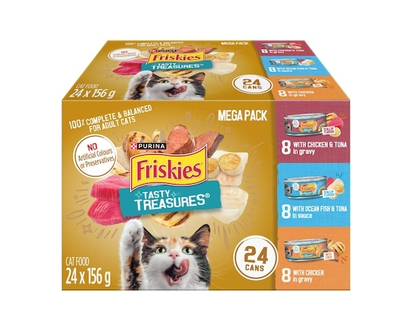 Purina Friskies Emballage Assorti Tasty Treasures, Nourriture Humide pour Chats 24 x 156 g - 3.74 KG