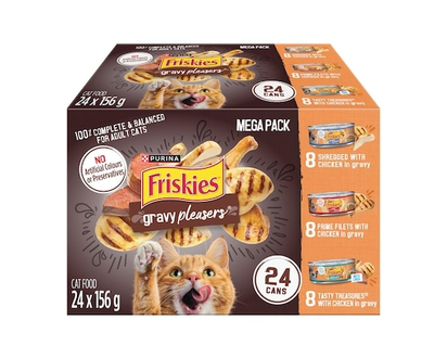 Purina Friskies Gravy Pleasers Chicken Flavours Variety Pack, Wet Cat Food - 3.744 KG