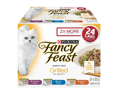 Purina Fancy Feast Grillé en Sauce Assortiment, Nourriture Humide pour Chats 24 x 85 g - 2.04 KG