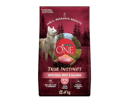 Purina ONE Véritable Instinct Boeuf et Saumon, Nourriture Sèche pour Chiens 12,4 kg - 12.4 KG