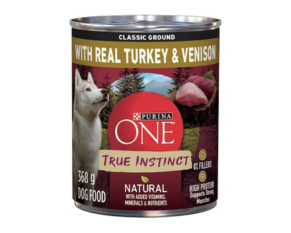 Purina ONE True Instinct Classic Ground Turkey & Venison, Wet Dog Food - 368.0 G