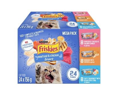 Purina Friskies Seafood & Chicken Lovers Variety Pack, Wet Cat Food - 3.744 KG