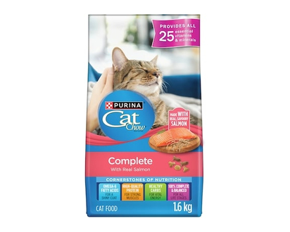 Purina Cat Chow Complete Real Salmon, Dry Cat Food - 1.6 KG