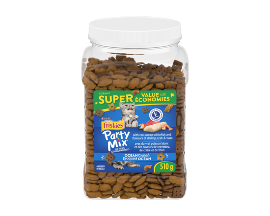 Friskies Party Mix Cat Treats Ocean Crunch with Real Ocean Whitefish - 510.0 G