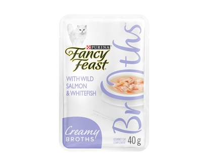 Fancy Feast Creamy Broths Cat Treats with Wild Salmon & Whitefish - 40.0 G