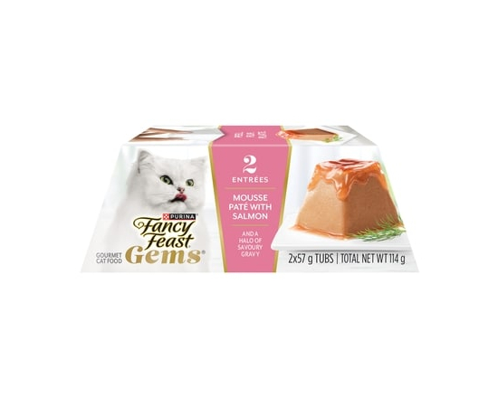 Fancy Feast Gems Wet Cat Food Mousse Paté with Salmon 2 Count - 114.0 G