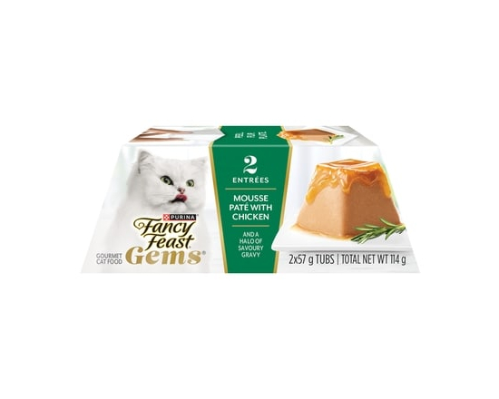 Fancy Feast Gems Wet Cat Food Mousse Paté with Chicken 2 Count - 114.0 G