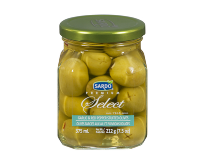 Sardo Garlic & Red Pepper Stuffed Olives - 375.0 ML