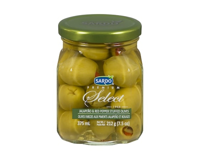 Sardo Olives farcies aux jalapeños et poivrons rouges - 375.0 ML