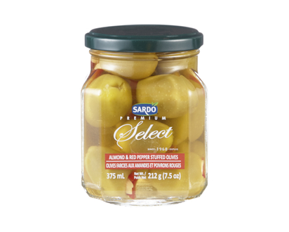 Olives farcies aux amandes et au poivron rouge - 375.0 ML