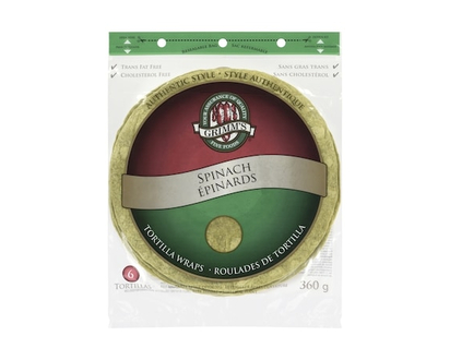 Grimms Spinach 6 Tortillas Wraps - 360.0 G