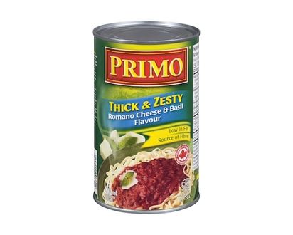 Primo Pasta Sauce, Thick & Zesty Romano Cheese & Basil - 680.0 ML