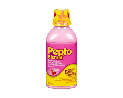 Pepto-Bismol Cherry Liquid for Nausea, Heartburn, Indigestion, Upset Stomach, & Diarrhea - 480.0 ML