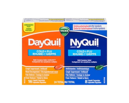 Vicks Dayquil Cold & Flu Multi-Symptom Relief Liquid Capsules, Total 24 Count - 24.0 EA