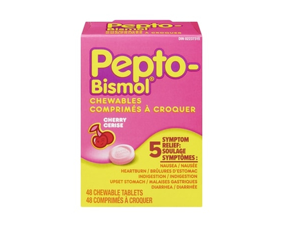 Pepto-Bismol Chewables for Nausea, Heartburn, Indigestion, Upset Stomach, & Diarrhea Relief - 48.0 EA