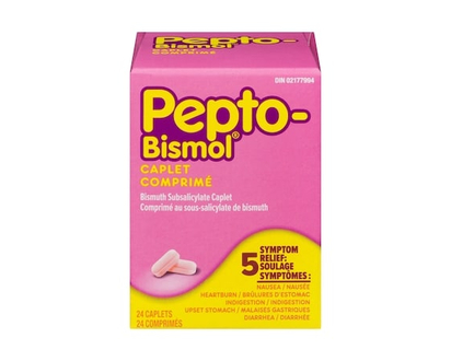 Pepto Bismol Caplets for Nausea, Heartburn, Indigestion, Upset Stomach, and Diarrhea 24 ct - 24 TAB