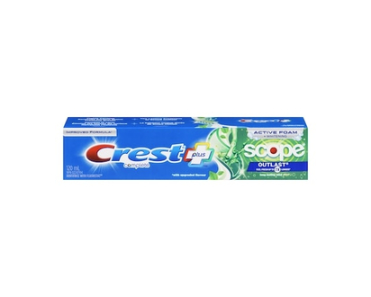Crest Complete Whitening Plus Scope Outlast Toothpaste, Long Lasting Mint Flavor - 120.0 ML