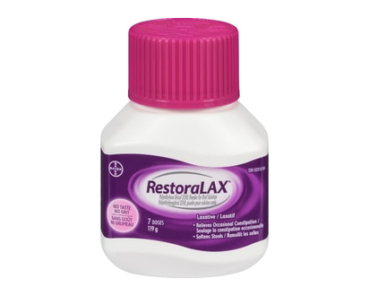 RestoraLAX Powder Laxative, Effective Relief, No Taste, No Grit, No Gas, No Bloating, No Cramps, 7 Doses, 119 grams - 119 G