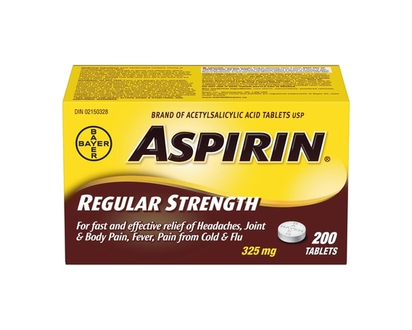 Aspirin Regular Strength 325mg, Fast & Effective Relief of Headache - 200.0 EA