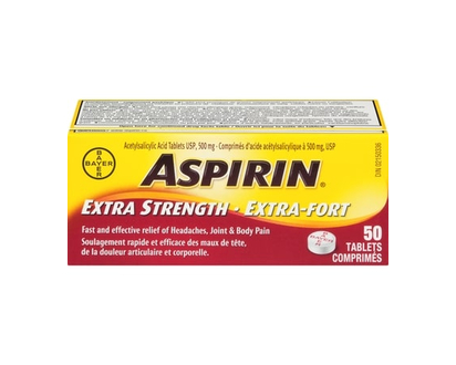 Aspirin Extra Strength 500mg, Fast & Effective Relief of Headaches - 50.0 EA
