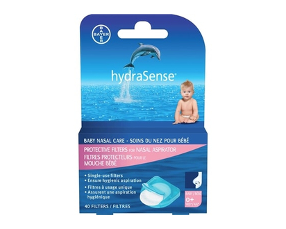 hydraSense Protective Filters for Nasal Aspirator, Baby Nasal Care, Single-Use, 40 Filters - 40 EA