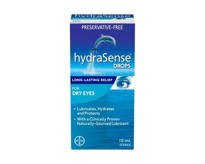 hydraSense Eye Drops, For Dry Eyes, Fast and Long-Lasting Relief, Preservative Free, Naturally Sourced Lubricant, 10 mL - 10 ML