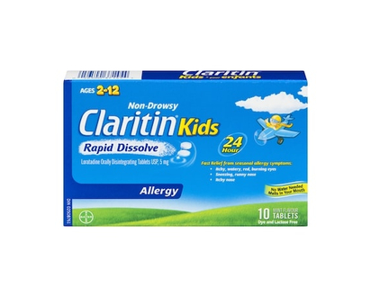 Claritin Kids Allergy Medicine Loratadine Tablets - 24-Hour Non-Drowsy Relief of Children's Seasonal Allergy Symptoms, For Children Aged 2+, Rapid Dis