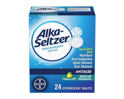 Alka Seltzer Antacid Heartburn Relief Effervescent Tablets, Lemon Lime Flavour - 24.0 EA