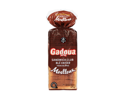 Gadoua Pain de ménage 100 % blé entier authentique tranché épais - 675.0 G