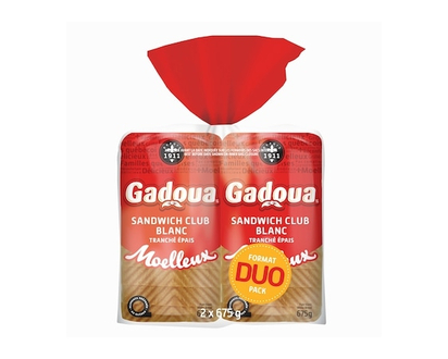 Gadoua Pain blanc moelleux, paquet de 2 - 675.0 G