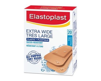 ELASTOPLAST Extra Wide Plastic Adhesive Bandages, 20 Strips - 20 EA