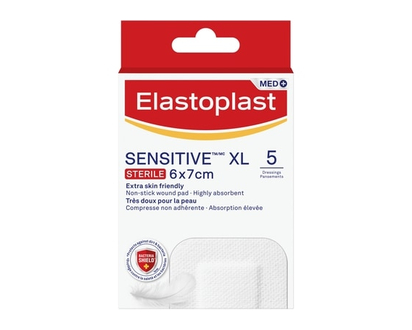 Elastoplast Sensitive XL Dressings — Large Plasters for Post-Operative and Everyday Acute Wounds — Extra Skin Friendly Sterile Dressings — Dermatologi