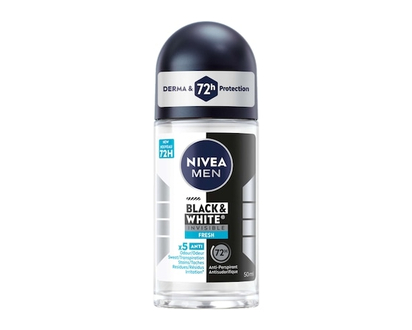 Nivea Déodorant antisudorifique 72 h à bille black & white invisible, fresh - 50.0 ML