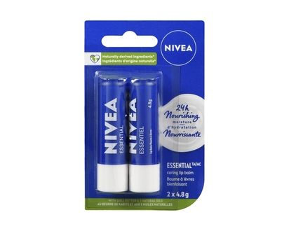 Nivea Essential Lip Balm, Twin Pack - 4.8 G