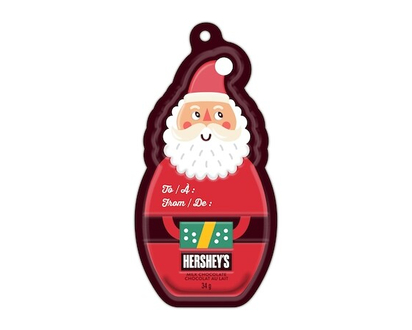 Hershey's Milk Chocolate Holiday Gift Tags (Santa/Tree) - 34.0 G