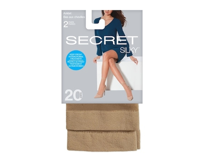 Secret Collection Bas aux chevilles diaphane, pied sandale avec traitement antimicrobien - TAILLE UNIQUE - 1 CHA