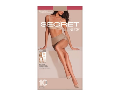 Secret Collection Invisible Sheer Control Top Panty w/Sandalfoot - B - 1 EA