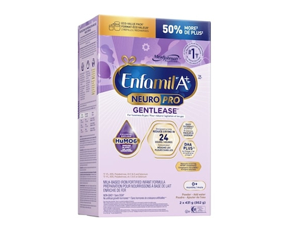 Enfamil NeuroPro™ Gentlease, Baby Formula, 0-12 months, Powder Refill, 862g (2x431g) - 862 G