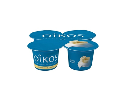 Oikos Yogourt grec, banane, 2% M.G., brassé - 100.0 G