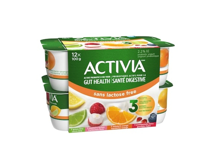 Activia Probiotic Yogurt, Lactose Free, Lemon-Lime/Pomegranate-Berry/Raspberry-Lychee/Mandarin-Orange - 100.0 G