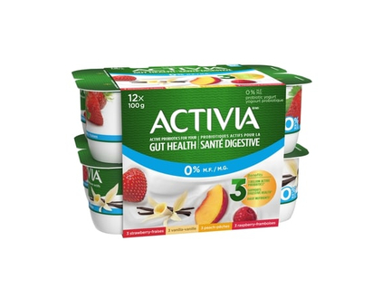 Activia Probiotic Yogurt, Fat Free, Vanilla/Strawberry/Peach/Raspberry - 100.0 G