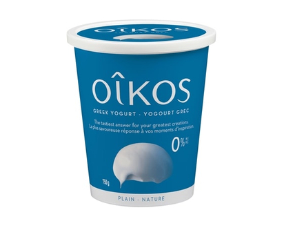 Oikos Greek Yogurt, Plain, 0% M.F. - 750.0 G
