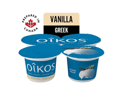 Oikos Greek Yogurt, Vanilla, Blended, 2% M.F. - 100.0 G