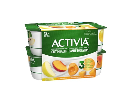 Activia Probiotic Yogurt, Yellow Apple/Apricot/Mango/Peach - 100.0 G