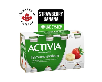 Activia Probiotic Yogurt Drink, Strawberry-Banana, Immune System - 93.0 ML